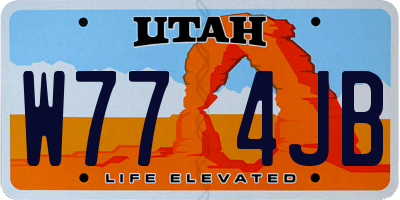 UT license plate W774JB