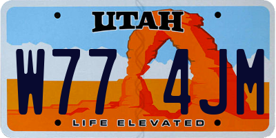 UT license plate W774JM