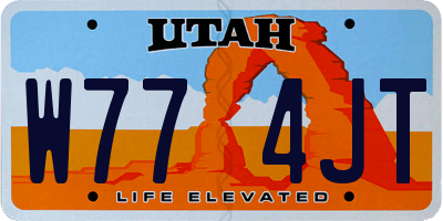 UT license plate W774JT