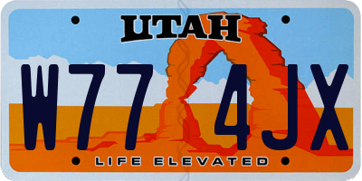UT license plate W774JX
