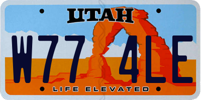 UT license plate W774LE