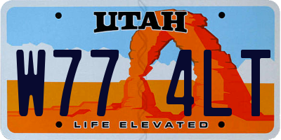 UT license plate W774LT
