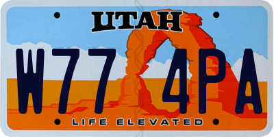UT license plate W774PA