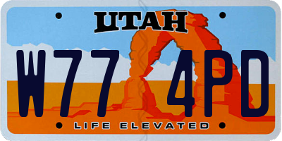 UT license plate W774PD