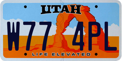 UT license plate W774PL
