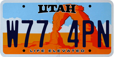 UT license plate W774PN