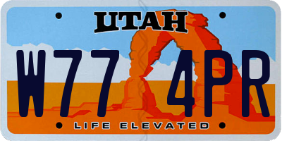UT license plate W774PR
