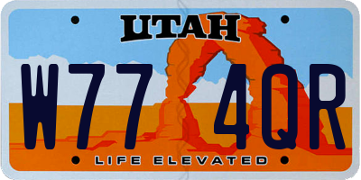 UT license plate W774QR