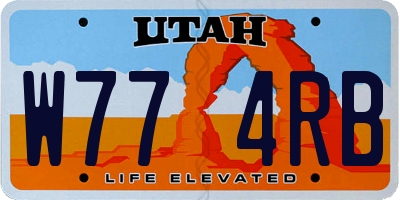 UT license plate W774RB