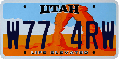UT license plate W774RW