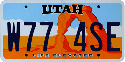 UT license plate W774SE