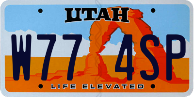 UT license plate W774SP