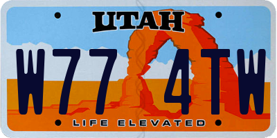 UT license plate W774TW
