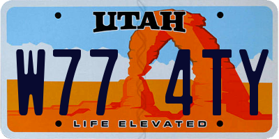 UT license plate W774TY
