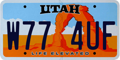 UT license plate W774UF
