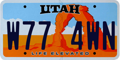 UT license plate W774WN