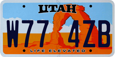 UT license plate W774ZB