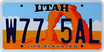 UT license plate W775AL