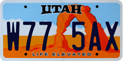 UT license plate W775AX