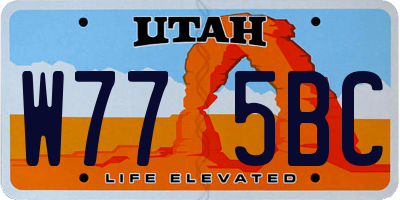 UT license plate W775BC