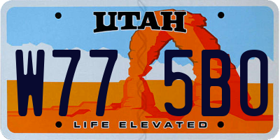 UT license plate W775BO