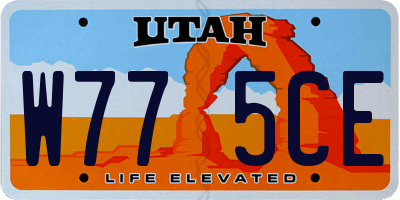 UT license plate W775CE