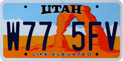 UT license plate W775FV