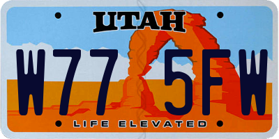 UT license plate W775FW