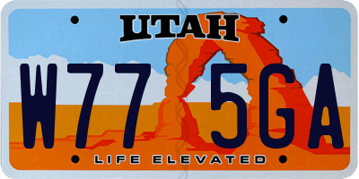 UT license plate W775GA