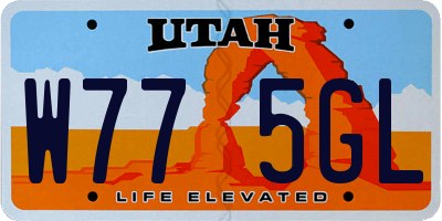 UT license plate W775GL