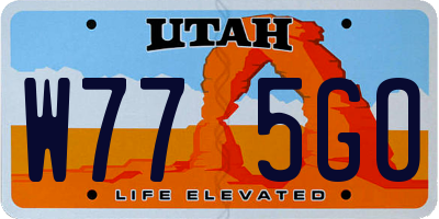 UT license plate W775GO