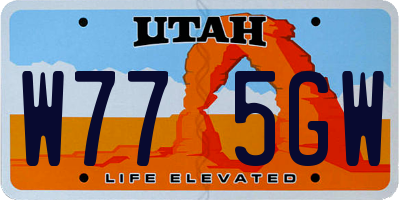 UT license plate W775GW