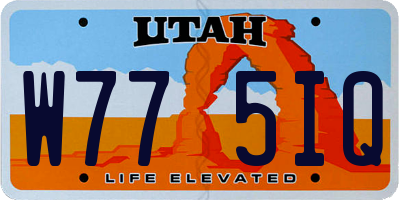 UT license plate W775IQ