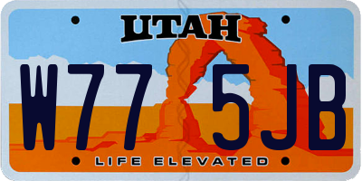 UT license plate W775JB