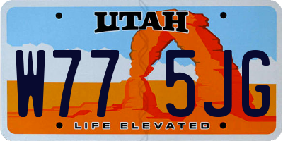 UT license plate W775JG