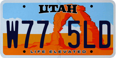 UT license plate W775LD