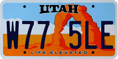 UT license plate W775LE