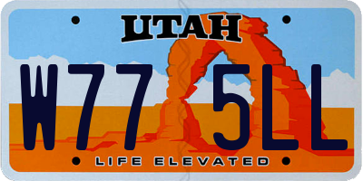 UT license plate W775LL