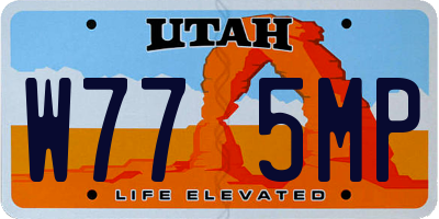 UT license plate W775MP