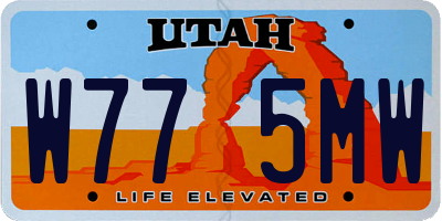 UT license plate W775MW