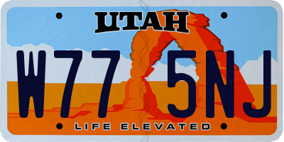 UT license plate W775NJ