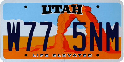 UT license plate W775NM