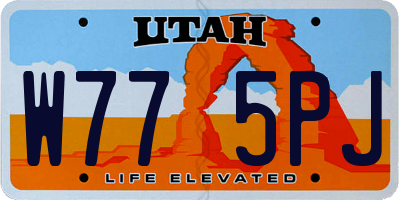 UT license plate W775PJ