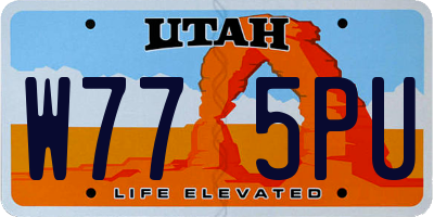 UT license plate W775PU