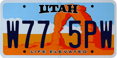 UT license plate W775PW