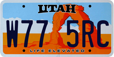 UT license plate W775RC