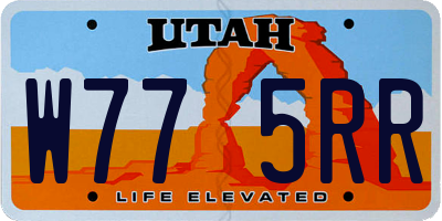 UT license plate W775RR