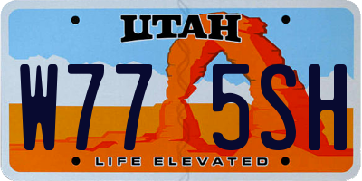 UT license plate W775SH