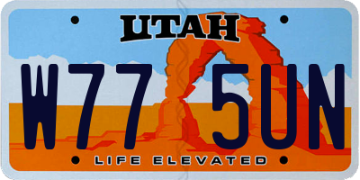 UT license plate W775UN