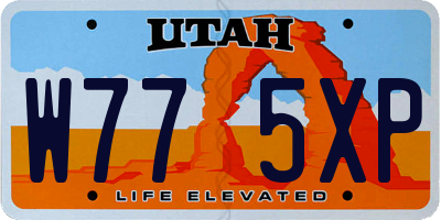 UT license plate W775XP